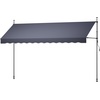 image:imageVEVOR Manual Retractable Awning 118 Outdoor Retractable Patio Awning Sunshade Shelter Height Adjustable Patio Door Window Canopy with Manual Crank Handle for Backyard Garden Balcony Dark GrayDark Gray