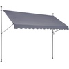 image:imageVEVOR Manual Retractable Awning 118 Outdoor Retractable Patio Awning Sunshade Shelter Height Adjustable Patio Door Window Canopy with Manual Crank Handle for Backyard Garden Balcony Dark GrayDark Gray