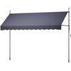 image:imageVEVOR Manual Retractable Awning 118 Outdoor Retractable Patio Awning Sunshade Shelter Height Adjustable Patio Door Window Canopy with Manual Crank Handle for Backyard Garden Balcony Dark GrayDark Gray