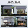 image:imageVEVOR Manual Retractable Awning 118 Outdoor Retractable Patio Awning Sunshade Shelter Height Adjustable Patio Door Window Canopy with Manual Crank Handle for Backyard Garden Balcony Dark GrayDark Gray