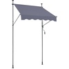 image:imageVEVOR Manual Retractable Awning 118 Outdoor Retractable Patio Awning Sunshade Shelter Height Adjustable Patio Door Window Canopy with Manual Crank Handle for Backyard Garden Balcony Dark GrayDark Gray