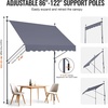image:imageVEVOR Manual Retractable Awning 118 Outdoor Retractable Patio Awning Sunshade Shelter Height Adjustable Patio Door Window Canopy with Manual Crank Handle for Backyard Garden Balcony Dark GrayDark Gray