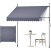 image:imageVEVOR Manual Retractable Awning 118 Outdoor Retractable Patio Awning Sunshade Shelter Height Adjustable Patio Door Window Canopy with Manual Crank Handle for Backyard Garden Balcony Dark GrayDark Gray