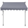 image:imageVEVOR Manual Retractable Awning 118 Outdoor Retractable Patio Awning Sunshade Shelter Height Adjustable Patio Door Window Canopy with Manual Crank Handle for Backyard Garden Balcony Dark GrayDark Gray