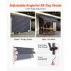 image:imageVEVOR Manual Retractable Awning 118 Outdoor Retractable Patio Awning Sunshade Shelter Height Adjustable Patio Door Window Canopy with Manual Crank Handle for Backyard Garden Balcony Dark GrayDark Gray