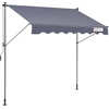 image:imageVEVOR Manual Retractable Awning 118 Outdoor Retractable Patio Awning Sunshade Shelter Height Adjustable Patio Door Window Canopy with Manual Crank Handle for Backyard Garden Balcony Dark GrayDark Gray