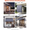 image:imageVEVOR Manual Retractable Awning 118 Outdoor Retractable Patio Awning Sunshade Shelter Height Adjustable Patio Door Window Canopy with Manual Crank Handle for Backyard Garden Balcony Dark GrayDark Gray