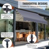 image:imageVEVOR Manual Retractable Awning 118 Outdoor Retractable Patio Awning Sunshade Shelter Height Adjustable Patio Door Window Canopy with Manual Crank Handle for Backyard Garden Balcony Dark GrayDark Gray
