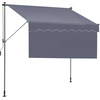 image:imageVEVOR Manual Retractable Awning 118 Outdoor Retractable Patio Awning Sunshade Shelter Height Adjustable Patio Door Window Canopy with Manual Crank Handle for Backyard Garden Balcony Dark GrayDark Gray