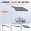 image:imageVEVOR Manual Retractable Awning 118 Outdoor Retractable Patio Awning Sunshade Shelter Height Adjustable Patio Door Window Canopy with Manual Crank Handle for Backyard Garden Balcony Dark GrayDark Gray
