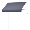 image:imageVEVOR Manual Retractable Awning 118 Outdoor Retractable Patio Awning Sunshade Shelter Height Adjustable Patio Door Window Canopy with Manual Crank Handle for Backyard Garden Balcony Dark GrayDark Gray
