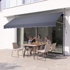 image:imageVEVOR Manual Retractable Awning 118 Outdoor Retractable Patio Awning Sunshade Shelter Height Adjustable Patio Door Window Canopy with Manual Crank Handle for Backyard Garden Balcony Dark GrayDark Gray