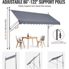 image:imageVEVOR Manual Retractable Awning 118 Outdoor Retractable Patio Awning Sunshade Shelter Height Adjustable Patio Door Window Canopy with Manual Crank Handle for Backyard Garden Balcony Dark GrayDark Gray