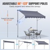 image:imageVEVOR Manual Retractable Awning 118 Outdoor Retractable Patio Awning Sunshade Shelter Height Adjustable Patio Door Window Canopy with Manual Crank Handle for Backyard Garden Balcony Dark GrayDark Gray