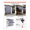 image:imageVEVOR Manual Retractable Awning 118 Outdoor Retractable Patio Awning Sunshade Shelter Height Adjustable Patio Door Window Canopy with Manual Crank Handle for Backyard Garden Balcony Dark GrayDark Gray