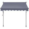 image:imageVEVOR Manual Retractable Awning 118 Outdoor Retractable Patio Awning Sunshade Shelter Height Adjustable Patio Door Window Canopy with Manual Crank Handle for Backyard Garden Balcony Dark GrayDark Gray