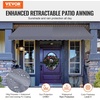 image:imageVEVOR Manual Retractable Awning 118 Outdoor Retractable Patio Awning Sunshade Shelter Height Adjustable Patio Door Window Canopy with Manual Crank Handle for Backyard Garden Balcony Dark GrayDark Gray