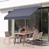 image:imageVEVOR Manual Retractable Awning 118 Outdoor Retractable Patio Awning Sunshade Shelter Height Adjustable Patio Door Window Canopy with Manual Crank Handle for Backyard Garden Balcony Dark GrayDark Gray
