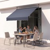 image:imageVEVOR Manual Retractable Awning 118 Outdoor Retractable Patio Awning Sunshade Shelter Height Adjustable Patio Door Window Canopy with Manual Crank Handle for Backyard Garden Balcony Dark GrayDark Gray