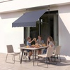 image:imageVEVOR Manual Retractable Awning 118 Outdoor Retractable Patio Awning Sunshade Shelter Height Adjustable Patio Door Window Canopy with Manual Crank Handle for Backyard Garden Balcony Dark GrayDark Gray