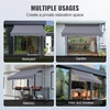 image:imageVEVOR Manual Retractable Awning 118 Outdoor Retractable Patio Awning Sunshade Shelter Height Adjustable Patio Door Window Canopy with Manual Crank Handle for Backyard Garden Balcony Dark GrayDark Gray