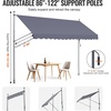 image:imageVEVOR Manual Retractable Awning 118 Outdoor Retractable Patio Awning Sunshade Shelter Height Adjustable Patio Door Window Canopy with Manual Crank Handle for Backyard Garden Balcony Dark GrayDark Gray