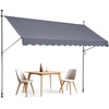 image:imageVEVOR Manual Retractable Awning 118 Outdoor Retractable Patio Awning Sunshade Shelter Height Adjustable Patio Door Window Canopy with Manual Crank Handle for Backyard Garden Balcony Dark GrayDark Gray