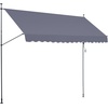image:imageVEVOR Manual Retractable Awning 118 Outdoor Retractable Patio Awning Sunshade Shelter Height Adjustable Patio Door Window Canopy with Manual Crank Handle for Backyard Garden Balcony Dark GrayDark Gray