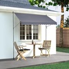 image:imageVEVOR Manual Retractable Awning 118 Outdoor Retractable Patio Awning Sunshade Shelter Height Adjustable Patio Door Window Canopy with Manual Crank Handle for Backyard Garden Balcony Dark GrayDark Gray
