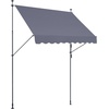 image:imageVEVOR Manual Retractable Awning 118 Outdoor Retractable Patio Awning Sunshade Shelter Height Adjustable Patio Door Window Canopy with Manual Crank Handle for Backyard Garden Balcony Dark GrayDark Gray