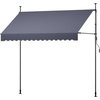 image:imageVEVOR Manual Retractable Awning 118 Outdoor Retractable Patio Awning Sunshade Shelter Height Adjustable Patio Door Window Canopy with Manual Crank Handle for Backyard Garden Balcony Dark GrayDark Gray