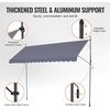 image:imageVEVOR Manual Retractable Awning 118 Outdoor Retractable Patio Awning Sunshade Shelter Height Adjustable Patio Door Window Canopy with Manual Crank Handle for Backyard Garden Balcony Dark GrayDark Gray