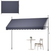 image:imageVEVOR Manual Retractable Awning 118 Outdoor Retractable Patio Awning Sunshade Shelter Height Adjustable Patio Door Window Canopy with Manual Crank Handle for Backyard Garden Balcony Dark GrayDark Gray
