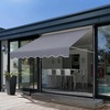 image:imageVEVOR Manual Retractable Awning 118 Outdoor Retractable Patio Awning Sunshade Shelter Height Adjustable Patio Door Window Canopy with Manual Crank Handle for Backyard Garden Balcony Dark GrayDark Gray