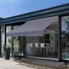 image:imageVEVOR Manual Retractable Awning 118 Outdoor Retractable Patio Awning Sunshade Shelter Height Adjustable Patio Door Window Canopy with Manual Crank Handle for Backyard Garden Balcony Dark GrayDark Gray