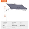 image:imageVEVOR Manual Retractable Awning 118 Outdoor Retractable Patio Awning Sunshade Shelter Height Adjustable Patio Door Window Canopy with Manual Crank Handle for Backyard Garden Balcony Dark GrayDark Gray