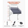 image:imageVEVOR Manual Retractable Awning 118 Outdoor Retractable Patio Awning Sunshade Shelter Height Adjustable Patio Door Window Canopy with Manual Crank Handle for Backyard Garden Balcony Dark GrayDark Gray