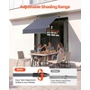 image:imageVEVOR Manual Retractable Awning 118 Outdoor Retractable Patio Awning Sunshade Shelter Height Adjustable Patio Door Window Canopy with Manual Crank Handle for Backyard Garden Balcony Dark GrayDark Gray