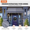 image:imageVEVOR Manual Retractable Awning 118 Outdoor Retractable Patio Awning Sunshade Shelter Height Adjustable Patio Door Window Canopy with Manual Crank Handle for Backyard Garden Balcony Dark GrayDark Gray