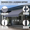 image:imageVEVOR Manual Retractable Awning 118 Outdoor Retractable Patio Awning Sunshade Shelter Height Adjustable Patio Door Window Canopy with Manual Crank Handle for Backyard Garden Balcony Dark GrayDark Gray