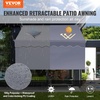 image:imageVEVOR Manual Retractable Awning 118 Outdoor Retractable Patio Awning Sunshade Shelter Height Adjustable Patio Door Window Canopy with Manual Crank Handle for Backyard Garden Balcony Dark GrayDark Gray