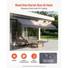 image:imageVEVOR Manual Retractable Awning 118 Outdoor Retractable Patio Awning Sunshade Shelter Height Adjustable Patio Door Window Canopy with Manual Crank Handle for Backyard Garden Balcony Dark GrayDark Gray