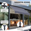 image:imageVEVOR Manual Retractable Awning 118 Outdoor Retractable Patio Awning Sunshade Shelter Height Adjustable Patio Door Window Canopy with Manual Crank Handle for Backyard Garden Balcony Dark GrayDark Gray