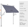 image:imageVEVOR Manual Retractable Awning 118 Outdoor Retractable Patio Awning Sunshade Shelter Height Adjustable Patio Door Window Canopy with Manual Crank Handle for Backyard Garden Balcony Dark GrayDark Gray