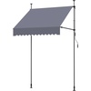 image:imageVEVOR Manual Retractable Awning 118 Outdoor Retractable Patio Awning Sunshade Shelter Height Adjustable Patio Door Window Canopy with Manual Crank Handle for Backyard Garden Balcony Dark GrayDark Gray