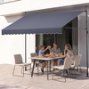 image:imageVEVOR Manual Retractable Awning 118 Outdoor Retractable Patio Awning Sunshade Shelter Height Adjustable Patio Door Window Canopy with Manual Crank Handle for Backyard Garden Balcony Dark GrayDark Gray