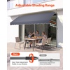 image:imageVEVOR Manual Retractable Awning 118 Outdoor Retractable Patio Awning Sunshade Shelter Height Adjustable Patio Door Window Canopy with Manual Crank Handle for Backyard Garden Balcony Dark GrayDark Gray