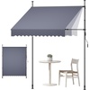 image:imageVEVOR Manual Retractable Awning 118 Outdoor Retractable Patio Awning Sunshade Shelter Height Adjustable Patio Door Window Canopy with Manual Crank Handle for Backyard Garden Balcony Dark GrayDark Gray