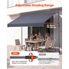 image:imageVEVOR Manual Retractable Awning 118 Outdoor Retractable Patio Awning Sunshade Shelter Height Adjustable Patio Door Window Canopy with Manual Crank Handle for Backyard Garden Balcony Dark GrayDark Gray