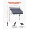 image:imageVEVOR Manual Retractable Awning 118 Outdoor Retractable Patio Awning Sunshade Shelter Height Adjustable Patio Door Window Canopy with Manual Crank Handle for Backyard Garden Balcony Dark GrayDark Gray